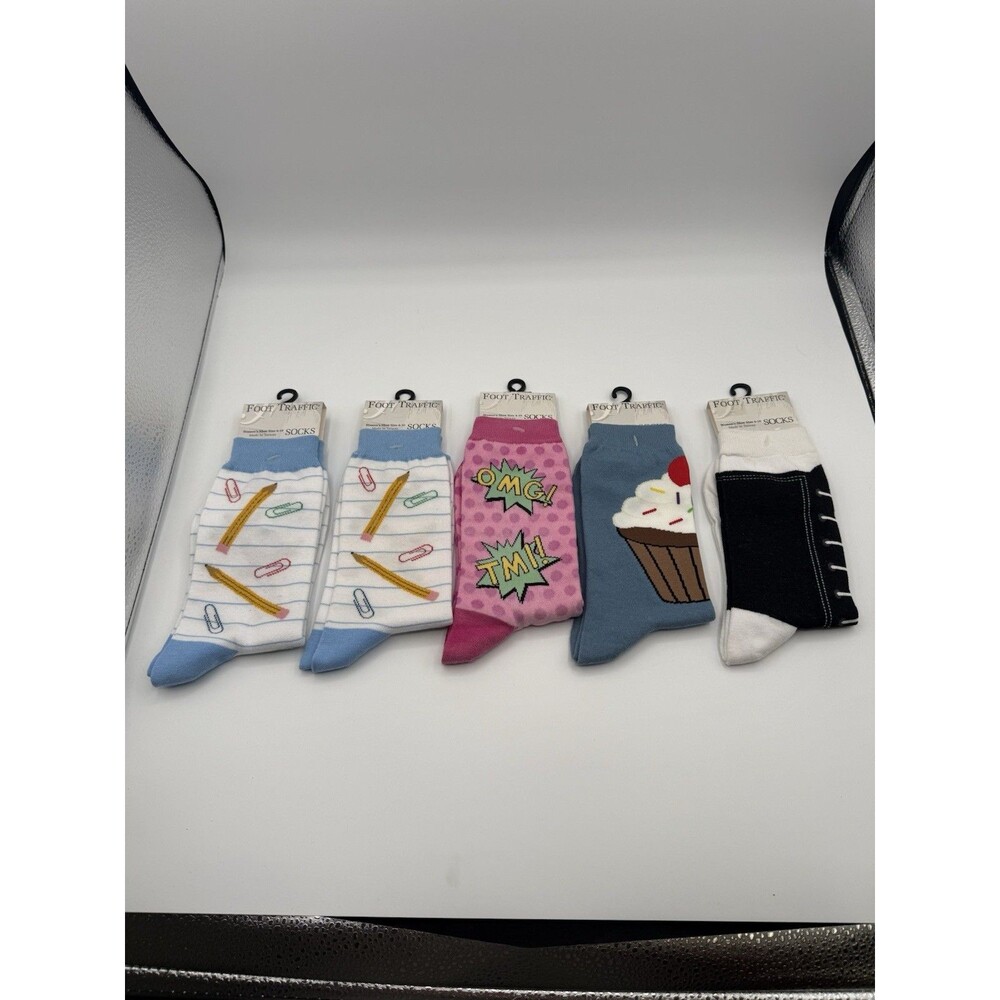 Foot Traffic Women’s Socks 4-10 Lot Of 5 Assorted Designs All NWT